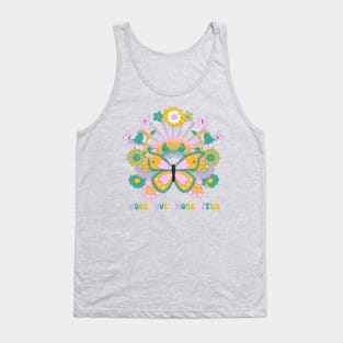 More Love - Retro Butterfly Quote Design Tank Top